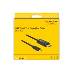 Delock 85256 USB Type-C apa > Displayport apa (DP váltakozó mód) 4K 60Hz 2m kábel