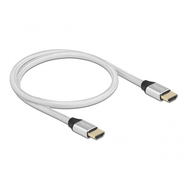 Delock 85365 50cm Ultra nagy sebességű HDMI 48Gbps 8K 60Hz ezüst kábel