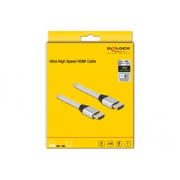 Delock 85367 2m Ultra nagy sebességű HDMI 48Gbps 8K 60Hz ezüst kábel