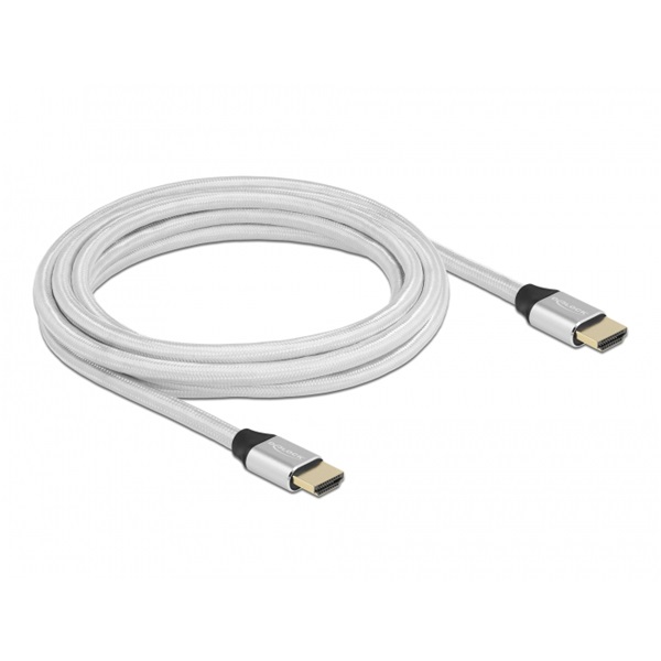 Delock 85368 3m Ultra nagy sebességű HDMI 48Gbps 8K 60Hz ezüst kábel
