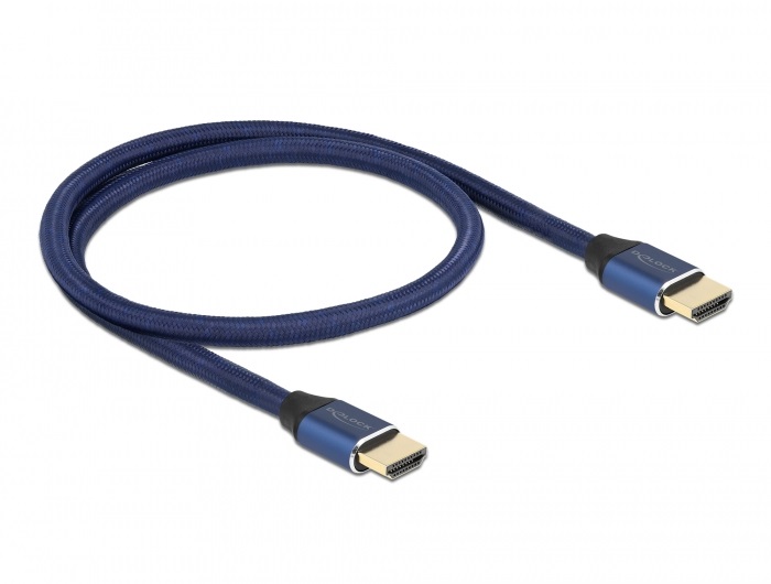 Delock 85445 50cm Ultra nagy sebességű HDMI 48Gbps 8K 60Hz kék kábel