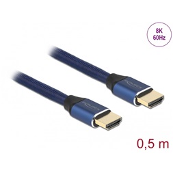 Delock 85445 50cm Ultra nagy sebességű HDMI 48Gbps 8K 60Hz kék kábel