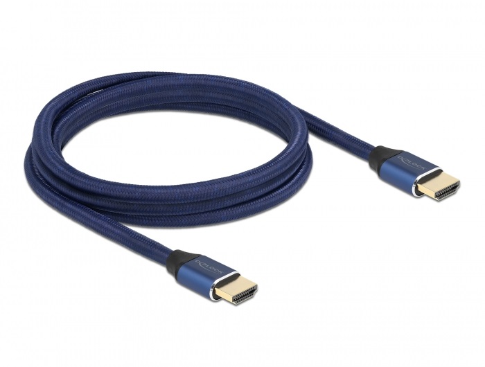 Delock 85447 2m Ultra nagy sebességű HDMI 48Gbps 8K 60Hz kék kábel