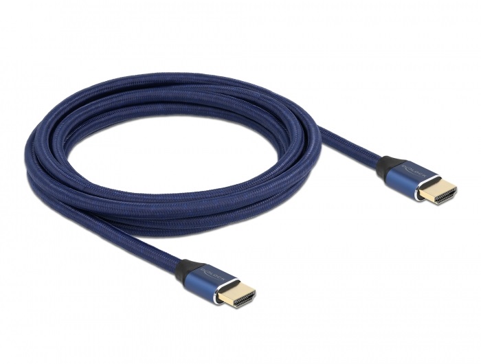 Delock 85448 3m Ultra nagy sebességű HDMI 48Gbps 8K 60Hz kék kábel