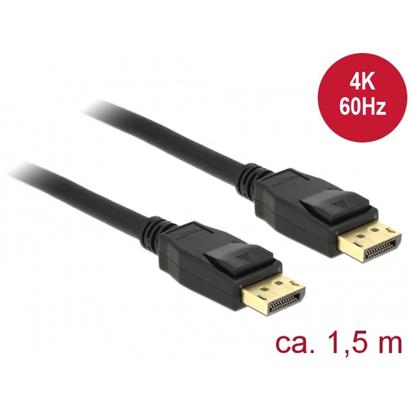 Delock 85508 1,5m Displayport 1.2 - Displayport 4K 60 Hz kábel