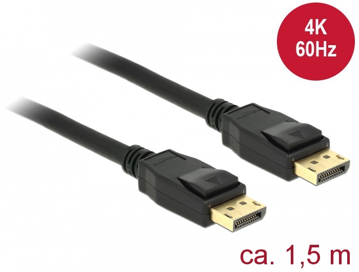 Delock 85508 1,5m Displayport 1.2 - Displayport 4K 60 Hz kábel