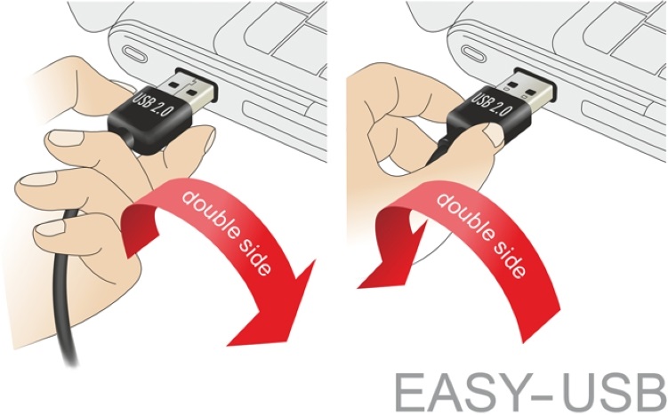 Delock 85553 EASY-USB 2.0-A > USB-B apa/apa 5m fekete kábel