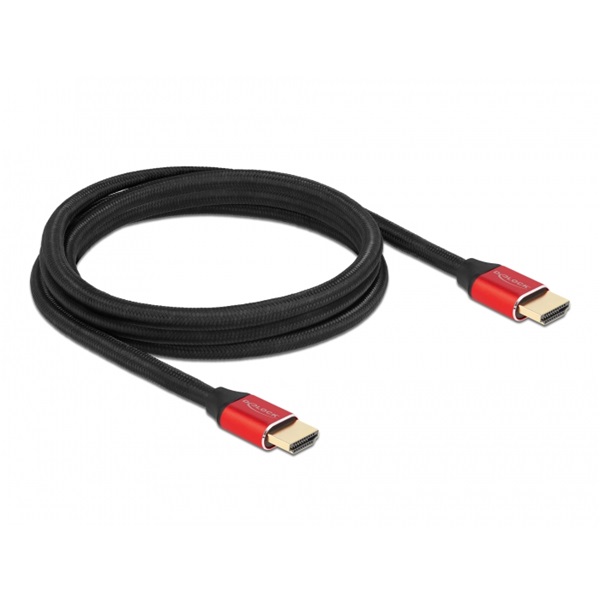 Delock 85774 2m Ultra nagy sebességű HDMI 48Gbps 8K 60Hz piros kábel