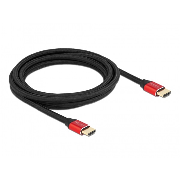 Delock 85775 3m Ultra nagy sebességű HDMI 48Gbps 8K 60Hz piros kábel