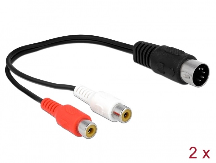 Delock 85835 20cm DIN dióda 5-tűs/2xRCA anya kábel