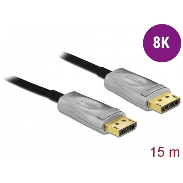 Delock 85886 15m DisplayPort 1.4 8K aktív optikai kábel