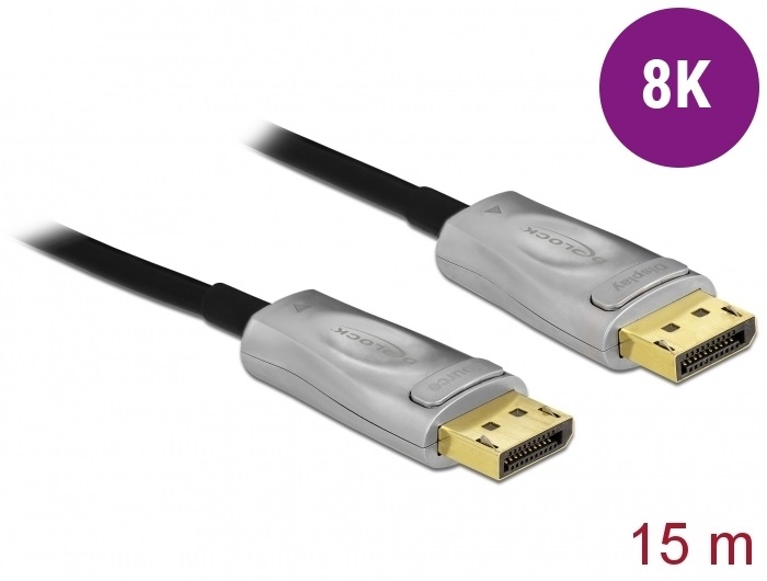 Delock 85886 15m DisplayPort 1.4 8K aktív optikai kábel