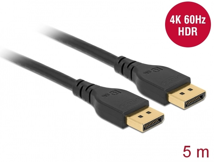 Delock 85912 5m DisplayPort 1.2 4K 60 Hz kábel