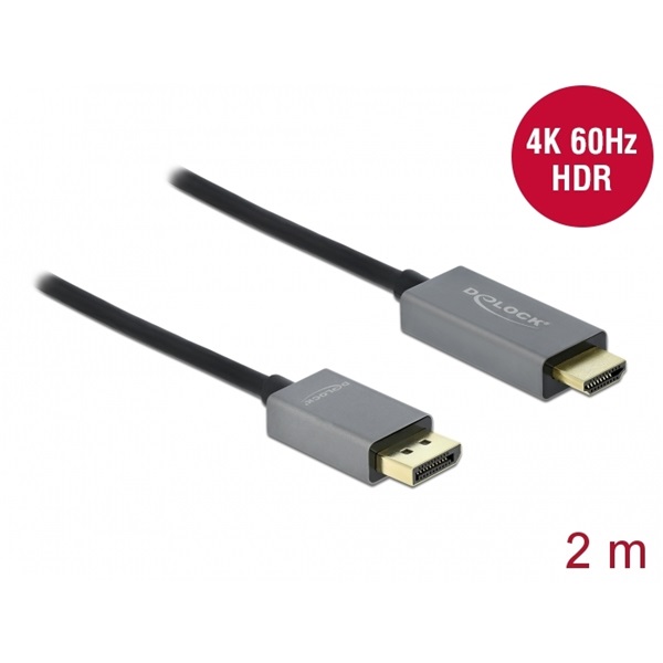 Delock 85929 2m DisplayPort 1.4/HDMI 4K 60 Hz (HDR) aktív kábel