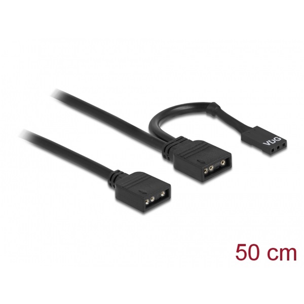 Delock 86001 50cm RGB 3-tűs 5 V/ARGB LED fényhez kábel
