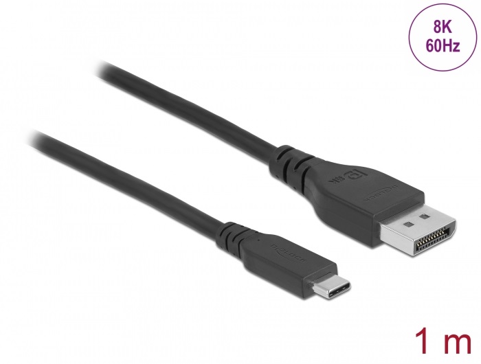 Delock 86038 1m USB-C - DisplayPort 8K 60Hz kétirányú kábel