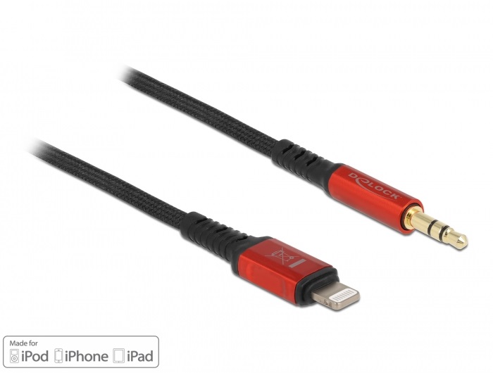 Delock 86586 50cm 8 tűs Lightning apa - 3,5mm jack apa kábel