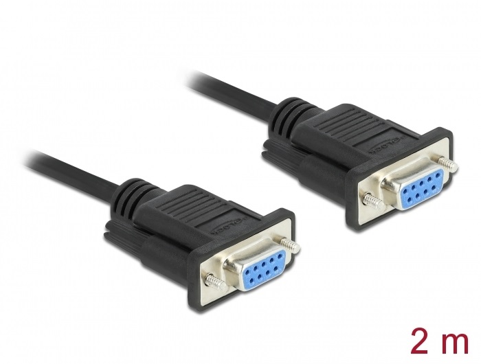 Delock 86605 2 m Sub-D9/RS-232 soros anya-anya kábel