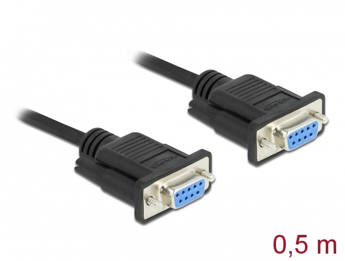 Delock 86614 0,5m Sub-D9/RS-232 soros anya-anya kábel