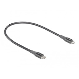 Delock 86630 50cm USB-C - Lightning iPhone/iPad/iPod kompatibilis szürke MFi adat- és töltőkábel