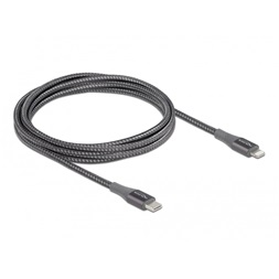 Delock 86632 2m USB-C - Lightning iPhone/iPad/iPod kompatibilis szürke MFi adat- és töltőkábel