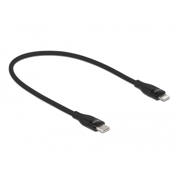 Delock 86636 50cm USB-C - Lightning iPhone/iPad/iPod kompatibilis fekete MFi adat- és töltőkábel