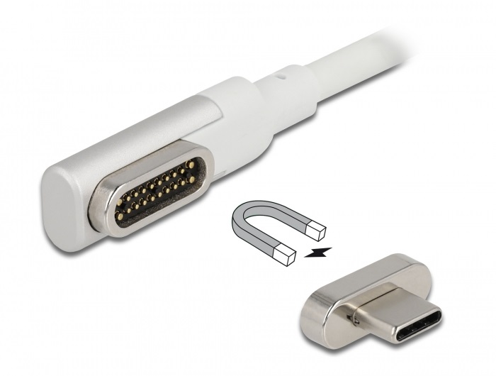 Delock 86703 1,2m Thunderbolt 3 USB-C 4K 60Hz apa - apa hajlított mágneses kábel