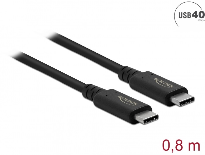Delock 86979 80cm USB4 40Gbps koaxiális kábel