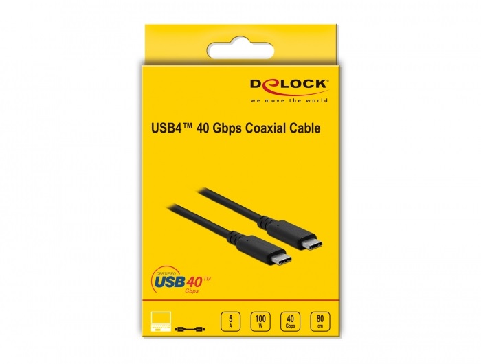 Delock 86979 80cm USB4 40Gbps koaxiális kábel
