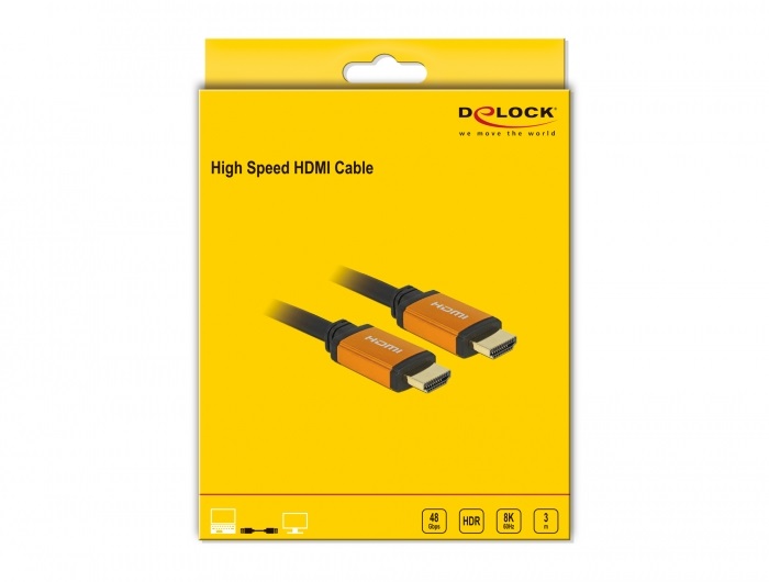 Delock 86987 3m nagy sebességű HDMI 48Gbps 8K 60Hz kábel