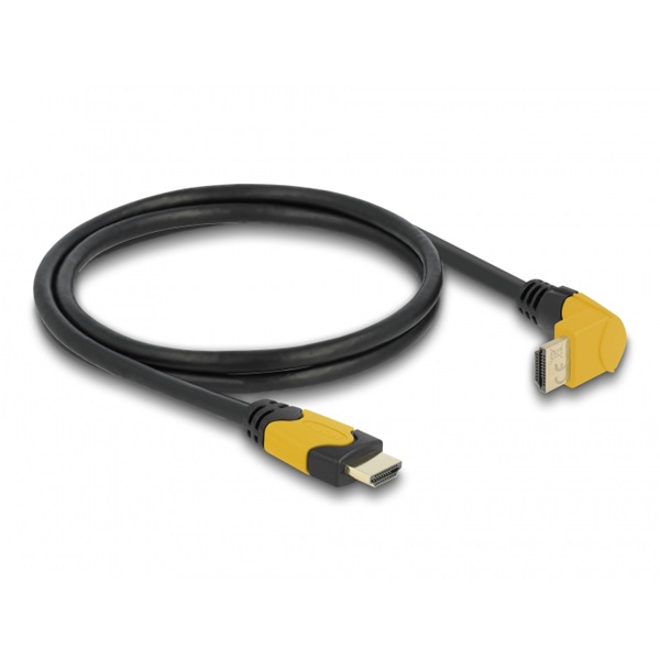 Delock 86988 1m High Speed HDMI 48Gbps apa egyenes - apa 90°-ban felfelé hajlított kábel