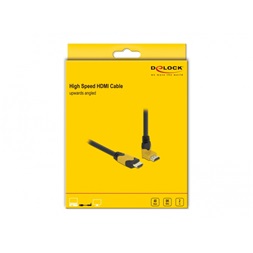 Delock 86989 2m High Speed HDMI 48Gbps apa egyenes - apa 90°-ban felfelé hajlított kábel