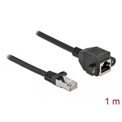 Delock 87001 1m Cat6A S/FTP RJ45 apa - rögzíthető RJ45 anya hosszabbító kábel