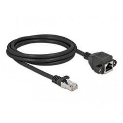 Delock 87002 2m Cat6A S/FTP RJ45 apa - rögzíthető RJ45 anya hosszabbító kábel