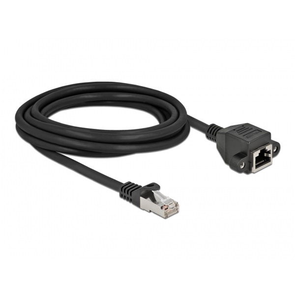 Delock 87003 3m Cat6A S/FTP RJ45 apa - rögzíthető RJ45 anya hosszabbító kábel