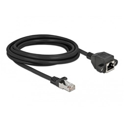 Delock 87003 3m Cat6A S/FTP RJ45 apa - rögzíthető RJ45 anya hosszabbító kábel