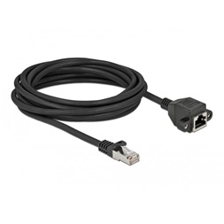 Delock 87005 5m Cat6A S/FTP RJ45 apa - rögzíthető RJ45 anya hosszabbító kábel