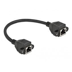 Delock 87006 25cm Cat6A S/FTP rögzíthető RJ45 anya - rögzíthető RJ45 anya hosszabbító kábel