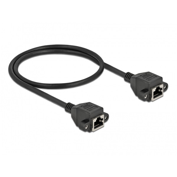 Delock 87008 50cm Cat6A S/FTP rögzíthető RJ45 anya - rögzíthető RJ45 anya hosszabbító kábel