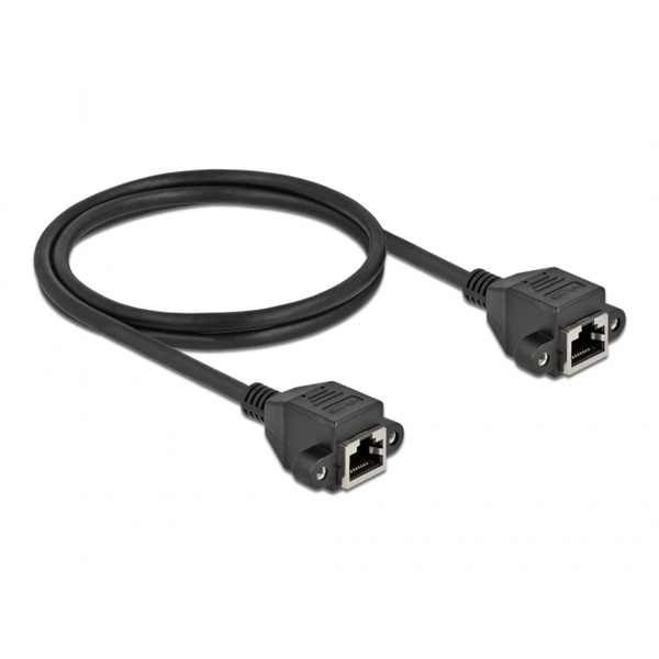 Delock 87009 1m Cat6A S/FTP rögzíthető RJ45 anya - rögzíthető RJ45 anya hosszabbító kábel