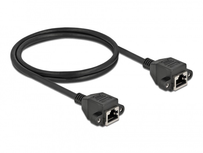 Delock 87009 1m Cat6A S/FTP rögzíthető RJ45 anya - rögzíthető RJ45 anya hosszabbító kábel