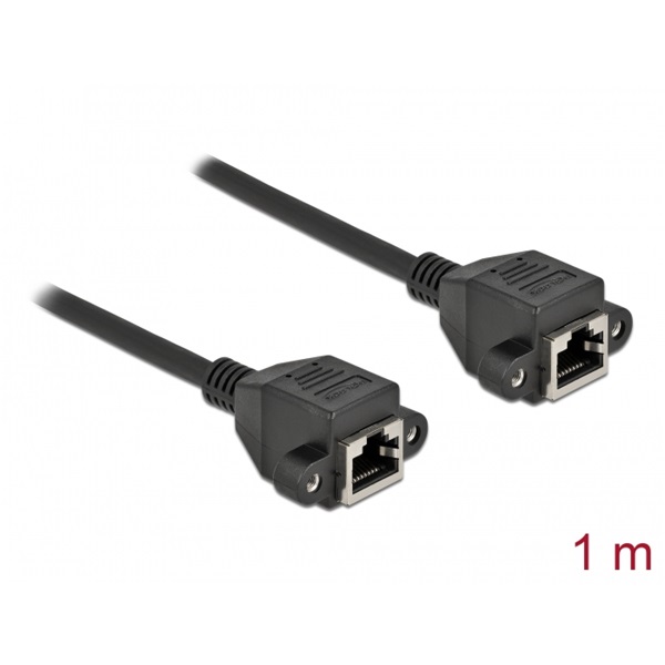 Delock 87009 1m Cat6A S/FTP rögzíthető RJ45 anya - rögzíthető RJ45 anya hosszabbító kábel