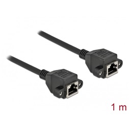 Delock 87009 1m Cat6A S/FTP rögzíthető RJ45 anya - rögzíthető RJ45 anya hosszabbító kábel