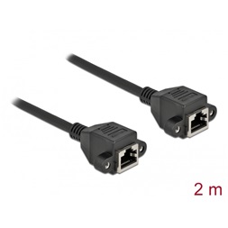 Delock 87010 2m Cat6A S/FTP rögzíthető RJ45 anya - rögzíthető RJ45 anya hosszabbító kábel