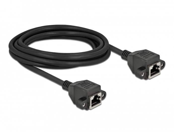 Delock 87011 3m Cat6A S/FTP rögzíthető RJ45 anya - rögzíthető RJ45 anya hosszabbító kábel