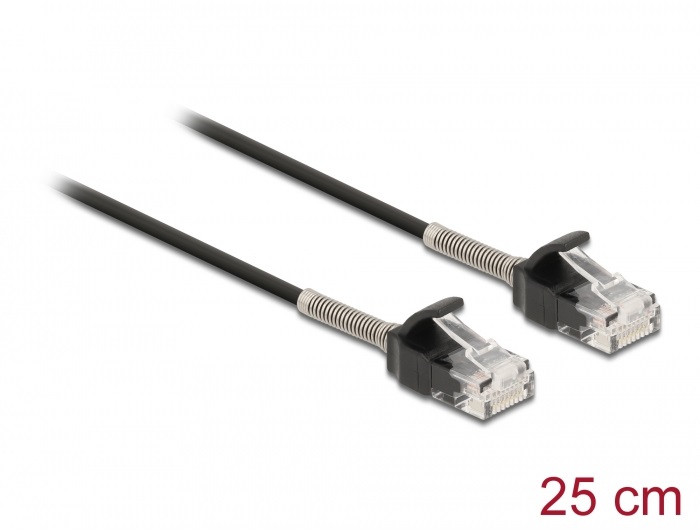 Delock 87014 25cm Cat6A RJ45 apa - RJ45 apa görbítés védelemmel ellátott kábel