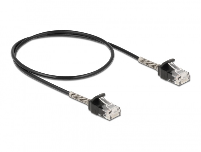 Delock 87015 50cm Cat6A RJ45 apa - RJ45 apa görbítés védelemmel ellátott kábel