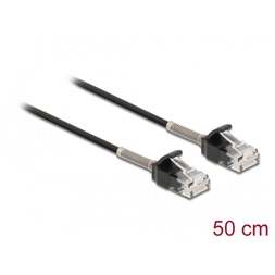 Delock 87015 50cm Cat6A RJ45 apa - RJ45 apa görbítés védelemmel ellátott kábel
