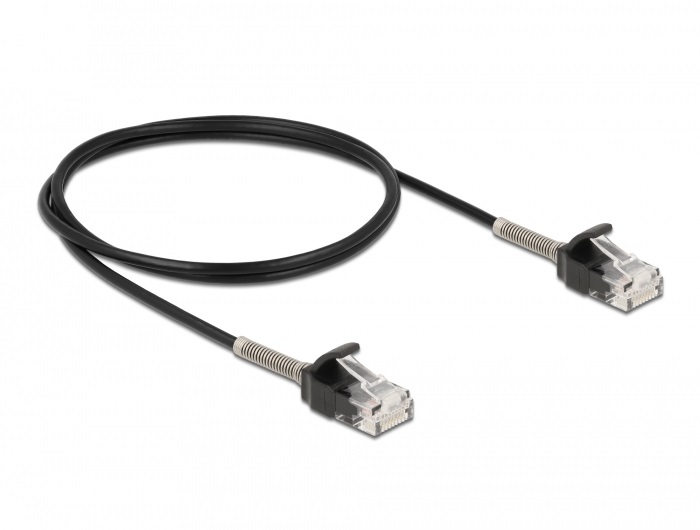 Delock 87016 1m Cat6A RJ45 apa - RJ45 apa görbítés védelemmel ellátott kábel