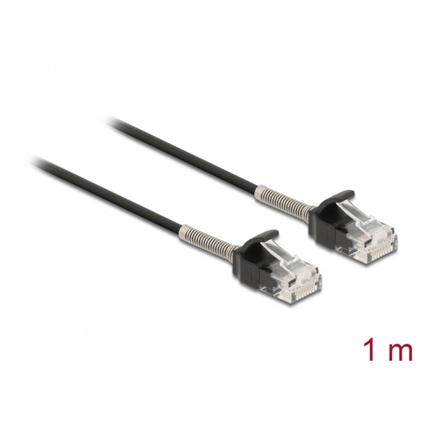 Delock 87016 1m Cat6A RJ45 apa - RJ45 apa görbítés védelemmel ellátott kábel